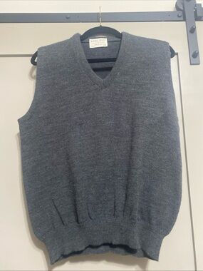 Vintage 70’s Classic Men's V-Neck Sweater Vest — Charcoal Gray by Royal Jeff